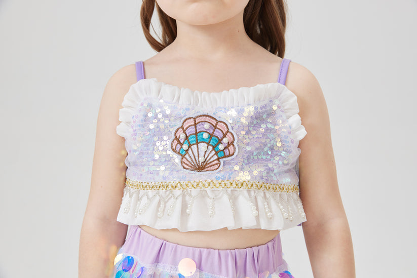 Two-Piece Purple Mermaid Costume for Girls