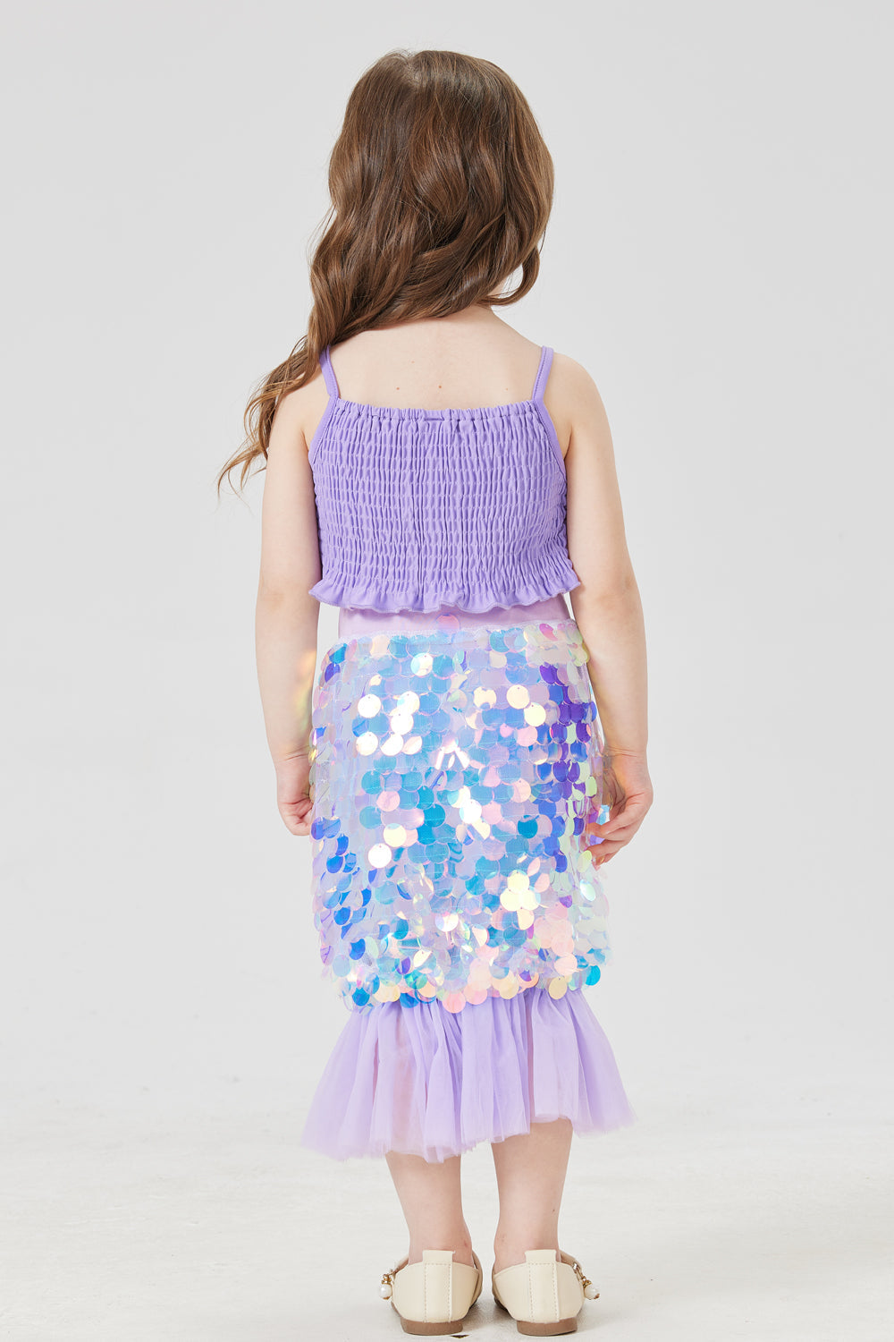 Two-Piece Purple Mermaid Costume for Girls