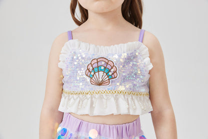 Two-Piece Purple Mermaid Costume for Girls